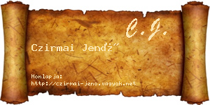 Czirmai Jenő névjegykártya