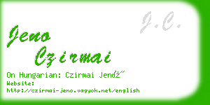 jeno czirmai business card